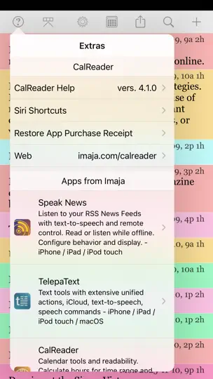 Скриншот CalReader - Calender Logs на iPhone 10