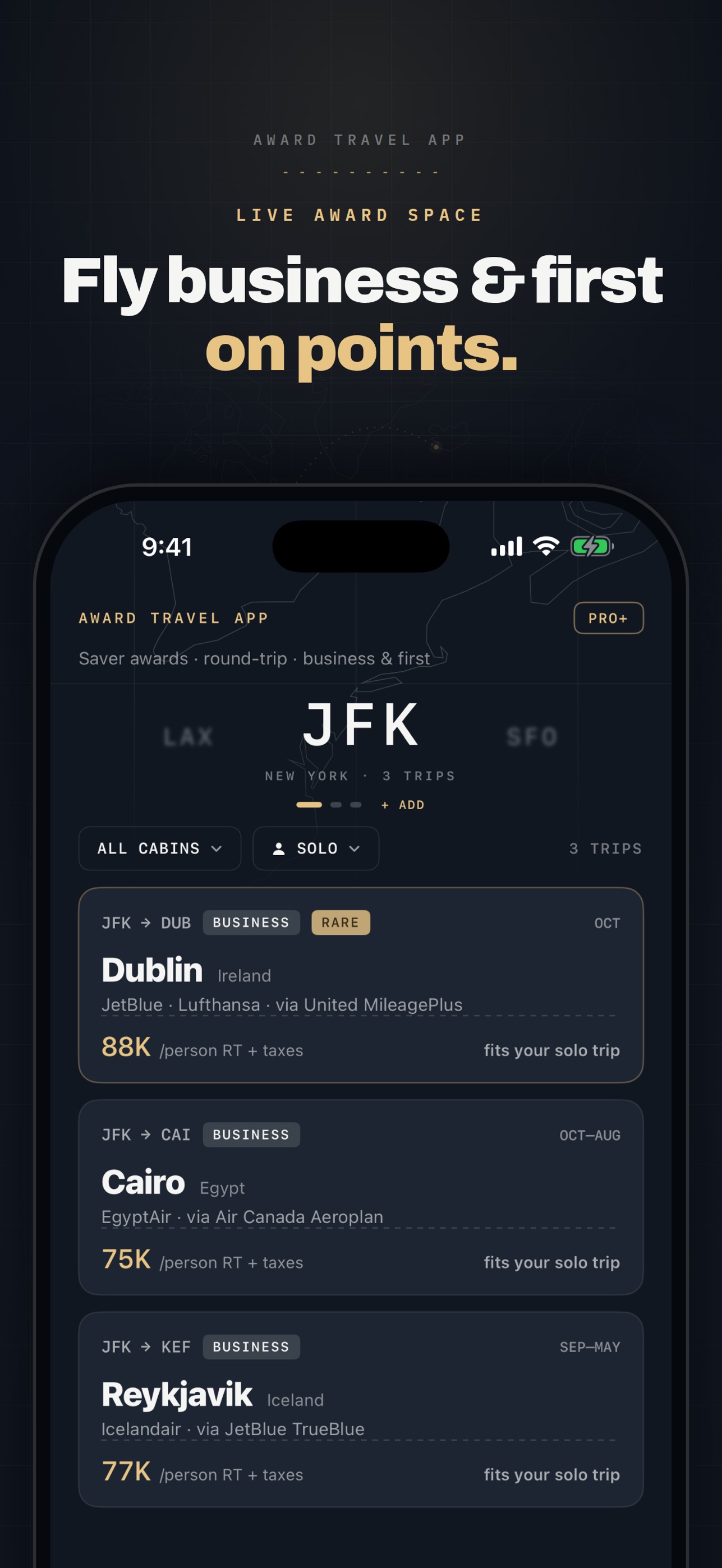 Screenshot 1 of Award Travel App