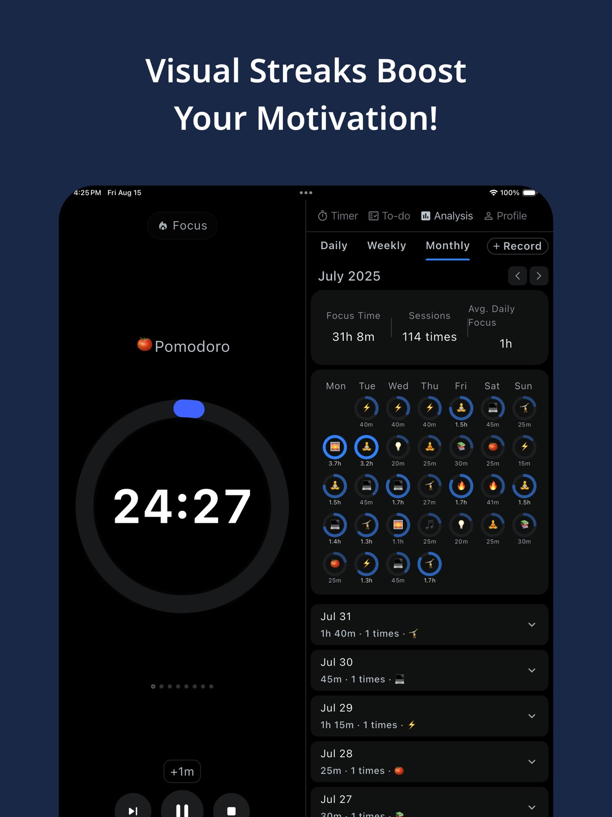 TodoTimer: Pomodoro Focus ADHD ipad screenshot 3