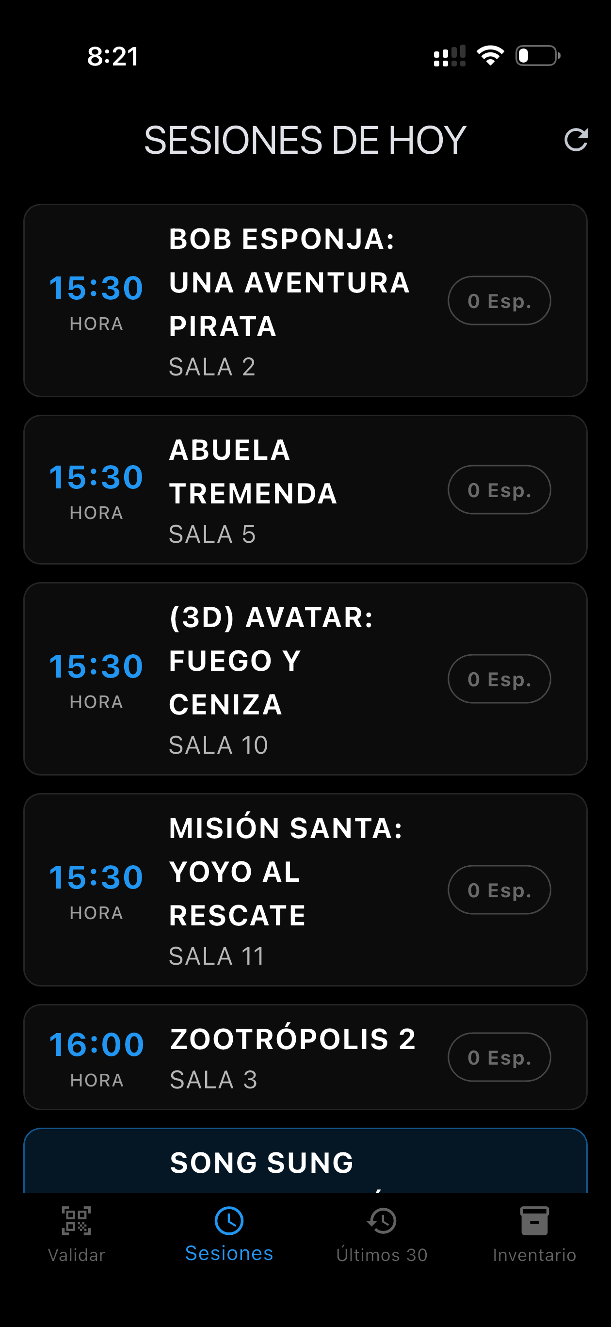 Validador ReservaEntradas