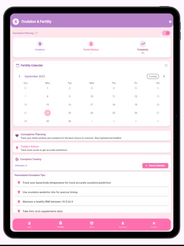 LunaCycle: Period Tracker iPad screenshot