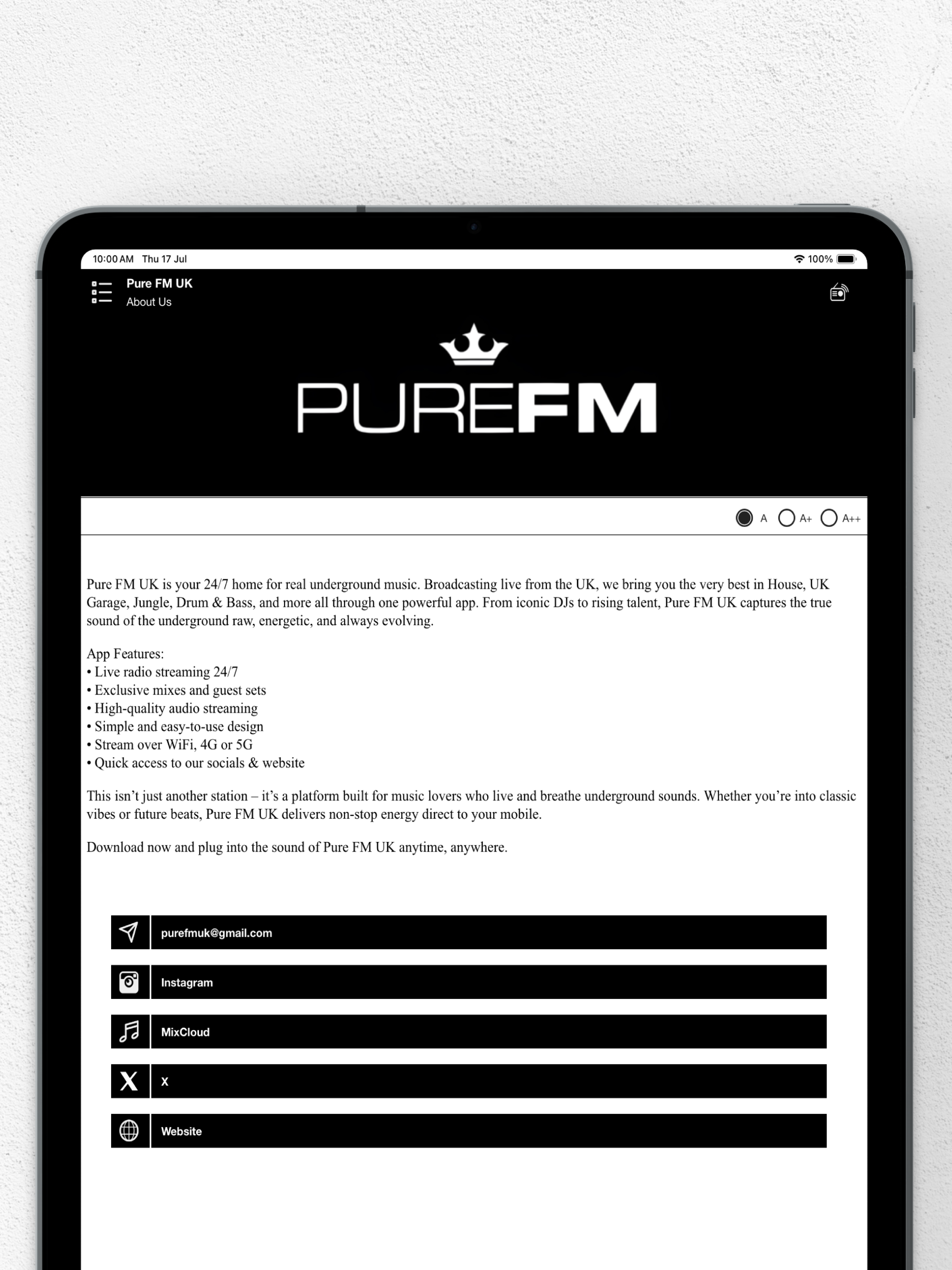 Pure FM UK screenshot 8