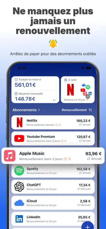 SnapSub: Suivi Abonnements screenshot 1 of 7