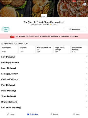 The Steeple Fish & Chips iPad screenshot