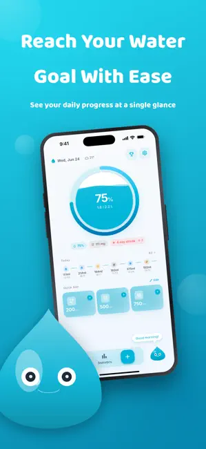Water Reminder & Hydration iPhone screenshot 1