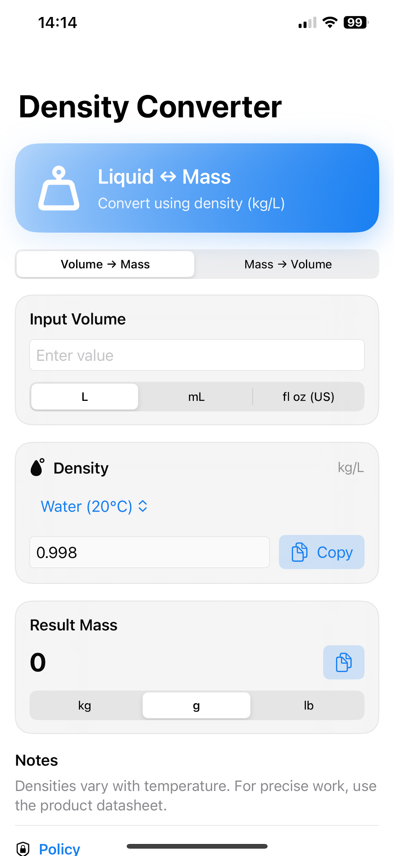 Density Converter