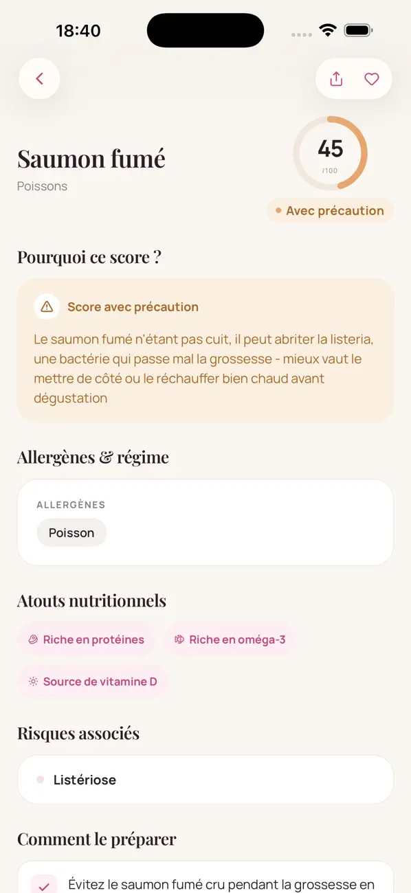 Screenshot #3 pour Melluna · Scan repas grossesse