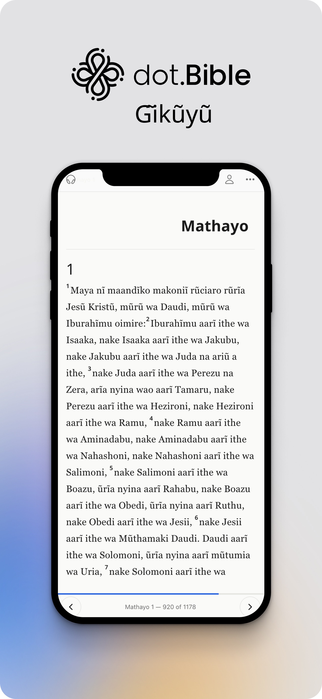 Screenshot 1 of dot.Bible Gĩkũyũ (Kikuyu)