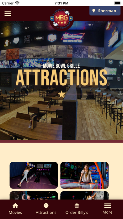 Movie Bowl Grille Screenshot