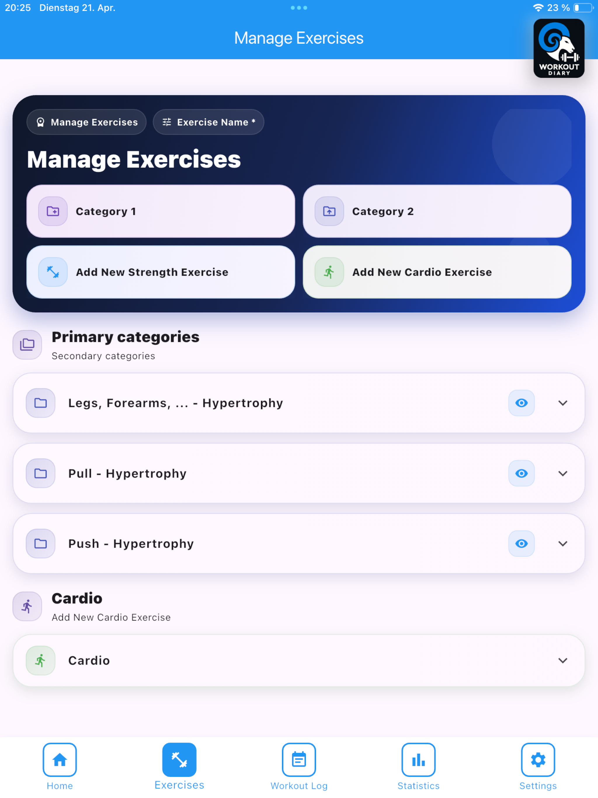 Workout Diary 1 screenshot 10