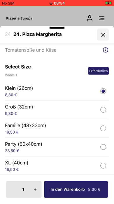 Pizzeria Europa Bad Kissingen Screenshot