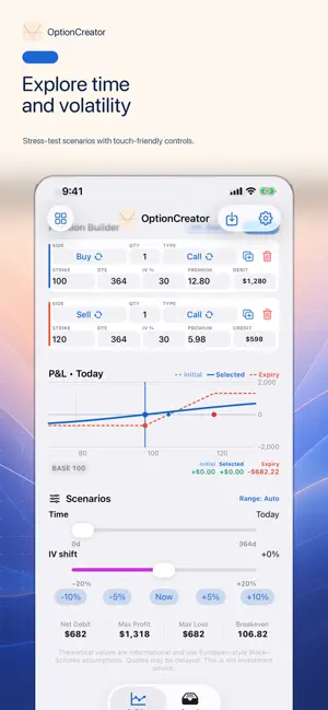 OptionCreator: Options Payoff screenshot 3