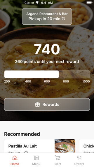 Argana restaurant app screenshot