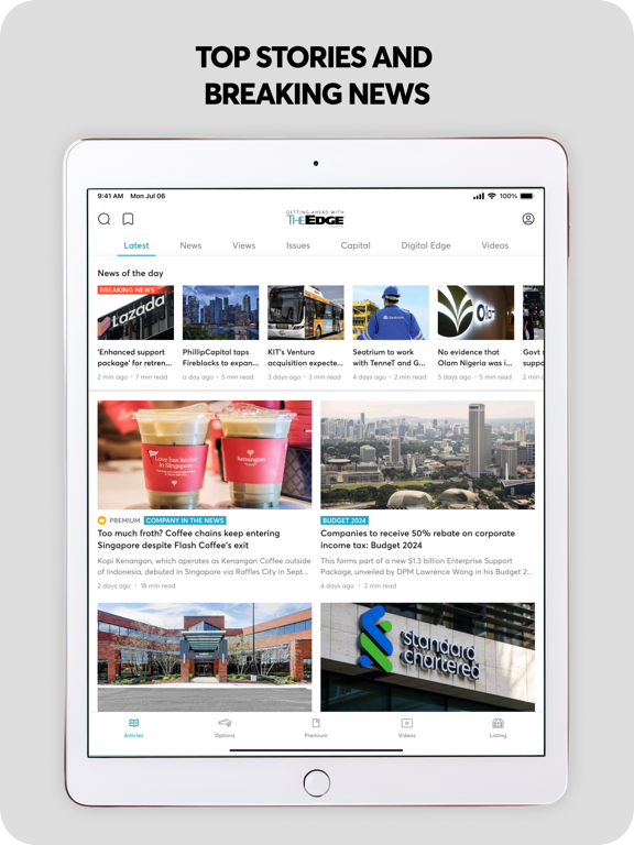 The Edge Singapore iPad screenshot 4 - News app