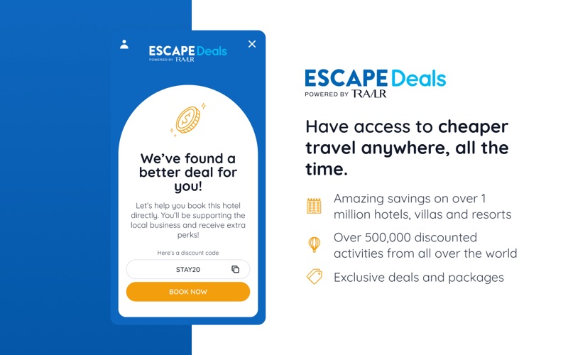 Escape Travel Deals app screenshot