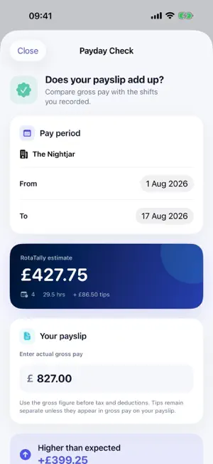 RotaTally: Shifts & Pay screenshot 4