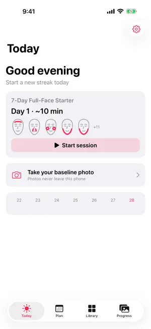 GlowFace - Face Yoga Daily screenshot 1