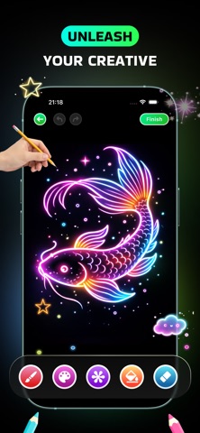 Neon Draw: Glow Doodle Art screenshot