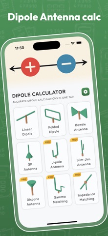 Dipole calculator iPhone screenshot