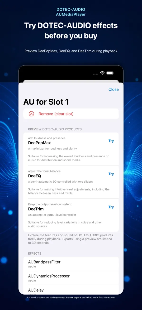 Screenshot #3 pour DOTEC-AUDIO AUMediaPlayer
