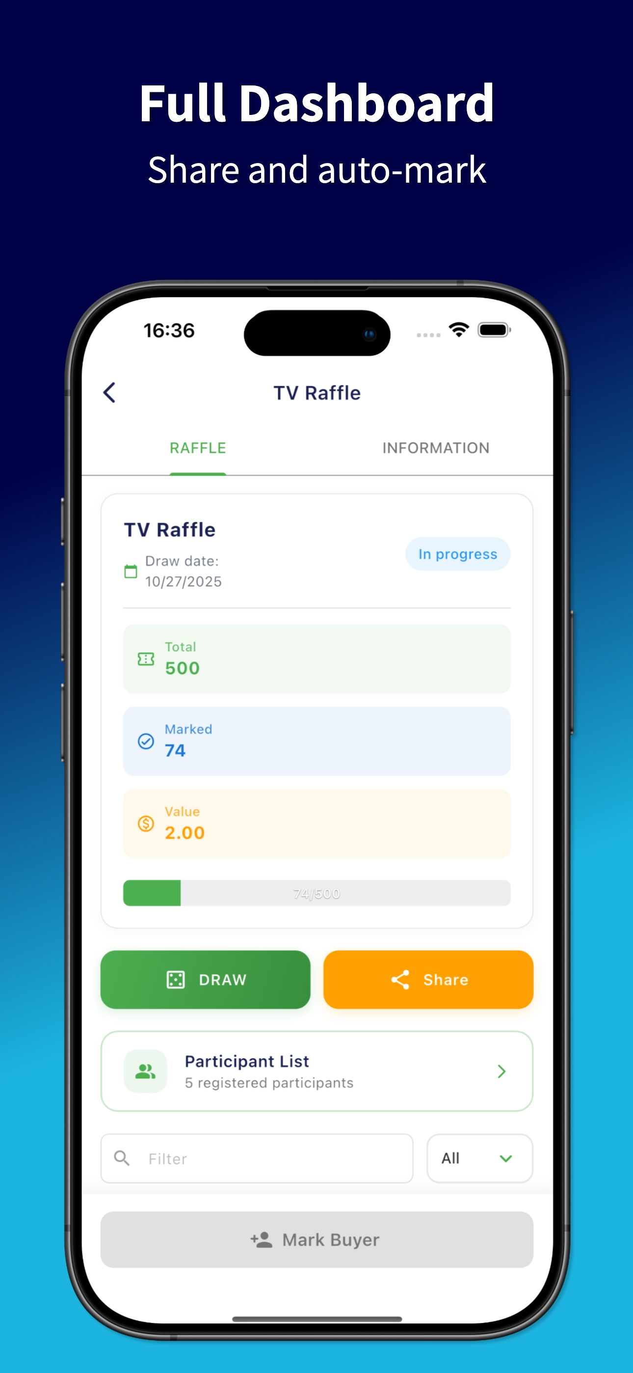 Easy Raffle: Names and Numbers screenshot 3