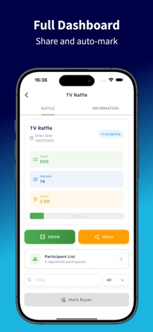 Easy Raffle: Names and Numbers iPhone screenshot