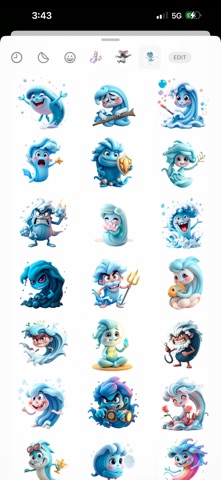 Ultra Wavy Ocean Stickers iPhone screenshot
