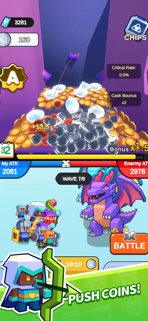 Coinpush Heroes Hack screenshot 5 - game app interface