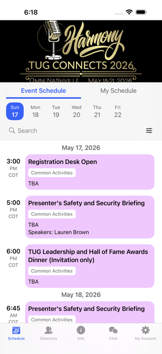 TUG Events Screenshot 2 of 3