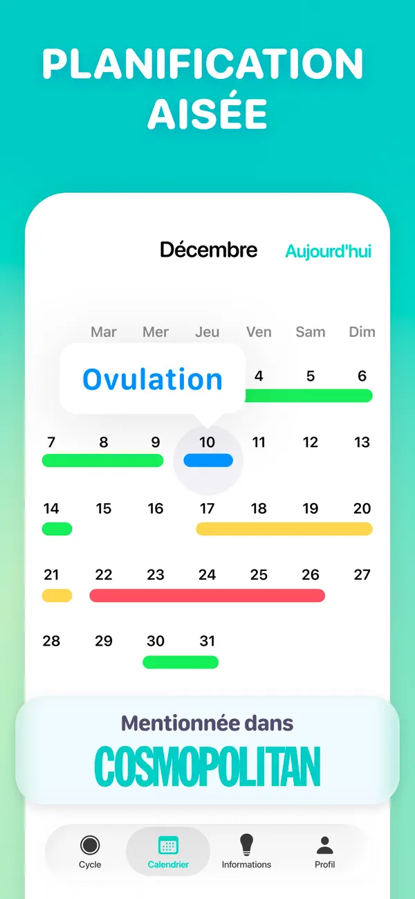 Screenshot #2 pour Cycles : Règles et ovulation