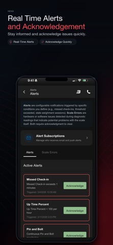 Nexia Scale Monitoring screenshot