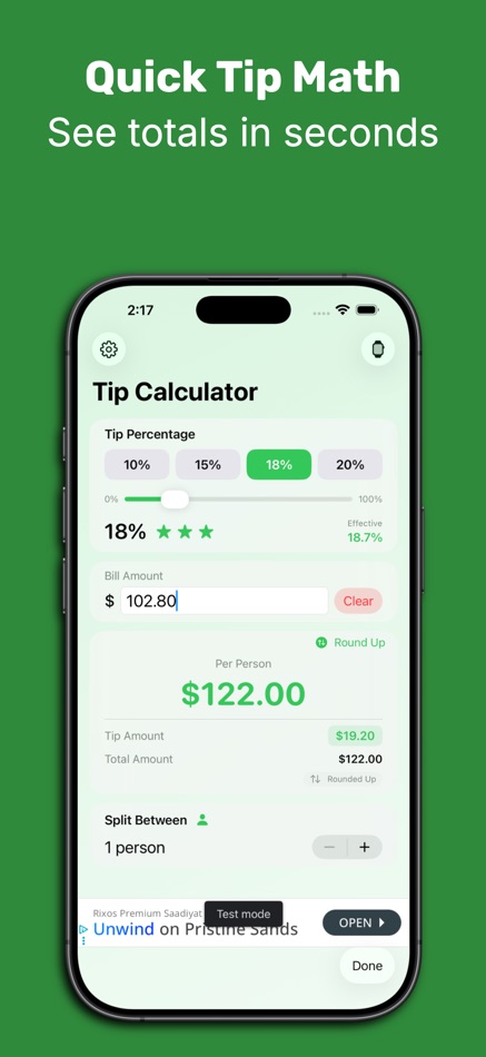 #2. Tip Calculator & Split Total (iOS) By: Thaer Zori