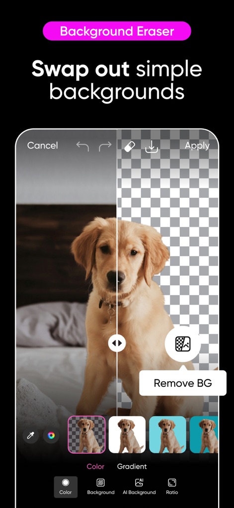 Picsart AI Photo Editor, Video - Instant Background Swap