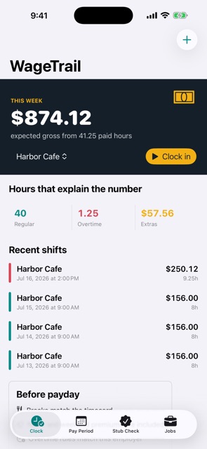 WageTrail screenshot 1