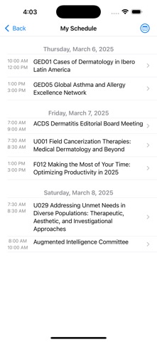 AAD Meetings screenshot