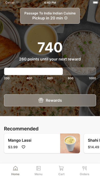 Passage To India Cuisine iPhone screenshot 1 - Food & Drink app