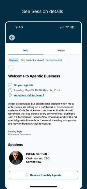 ServiceNow Events iPhone screenshot 2