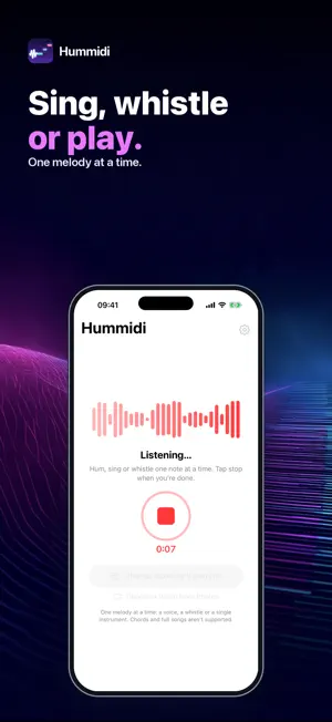 Hummidi: Audio to MIDI screenshot 2