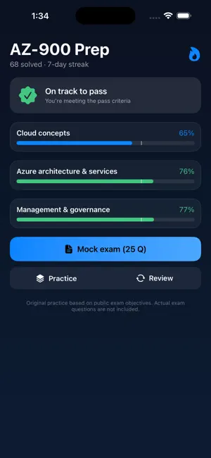 AZ-900 Azure Exam Practice screenshot 2
