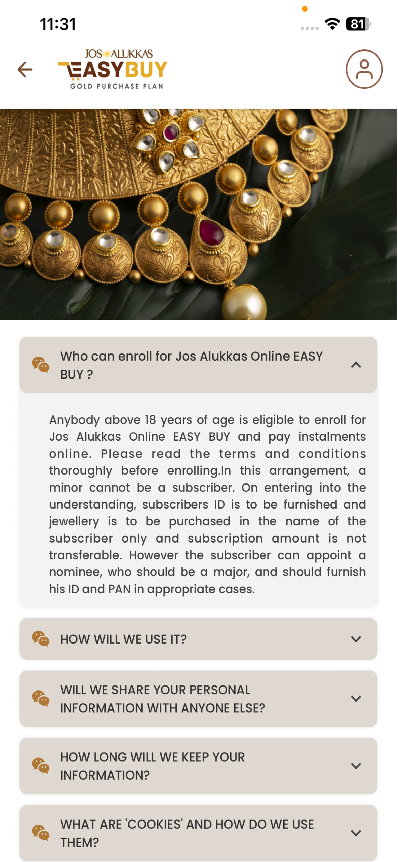 Jos Alukkas Easy Buy