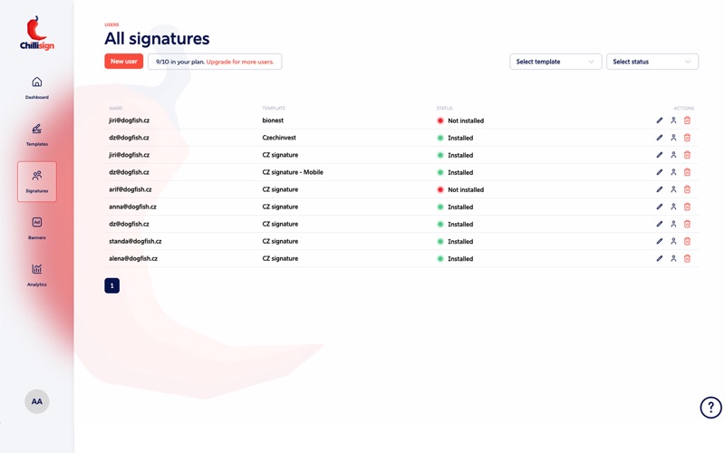 Chillisign.io app screenshot