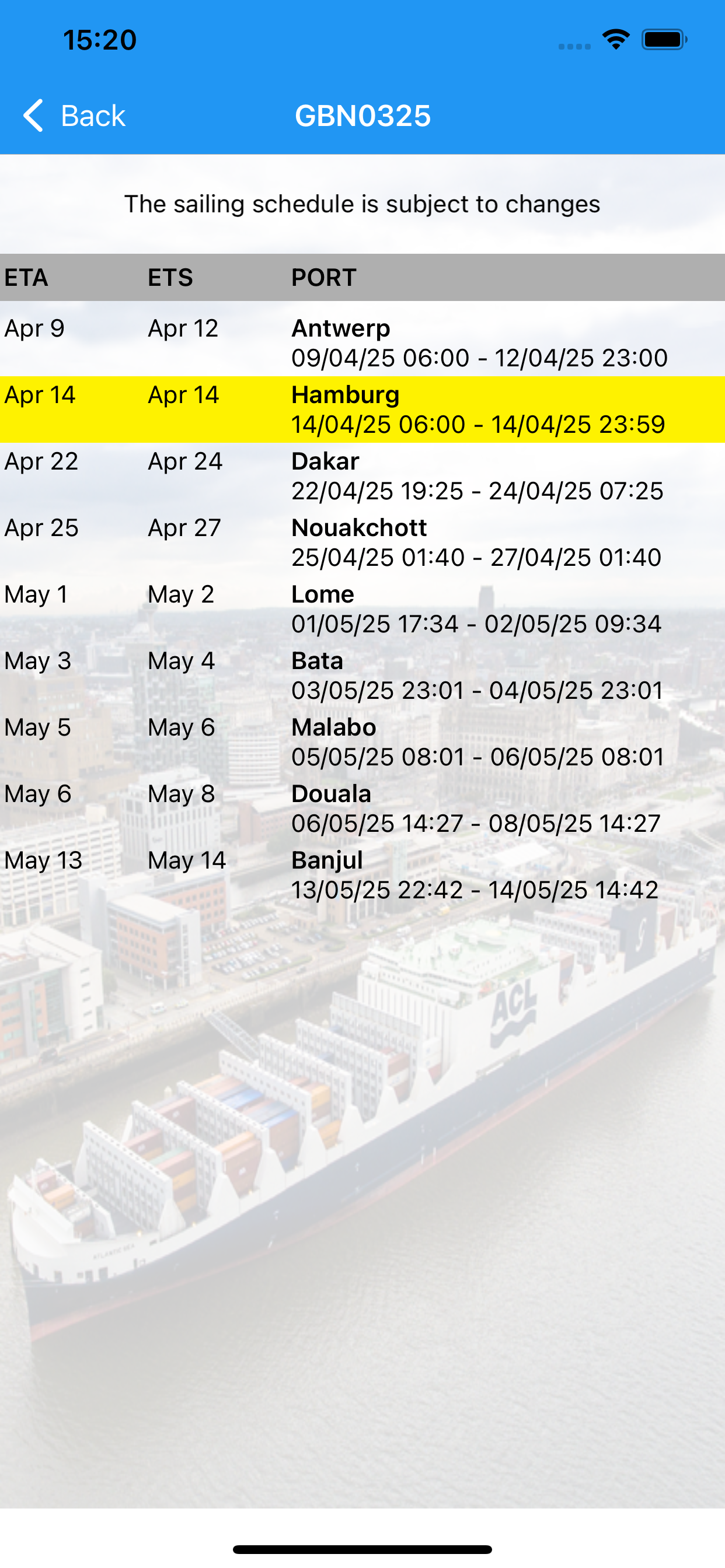 Grimaldi Cargo Mobile