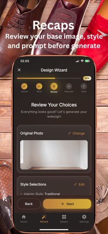 AI Shoe Room Organizer Design screenshot
