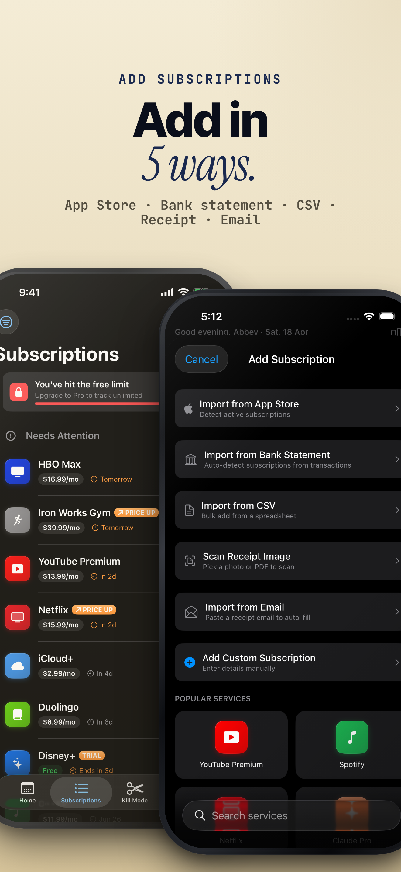 Zuko: Subscription Reminder