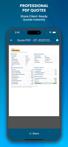 Motor Car Insurance Calculator iPhone screenshot