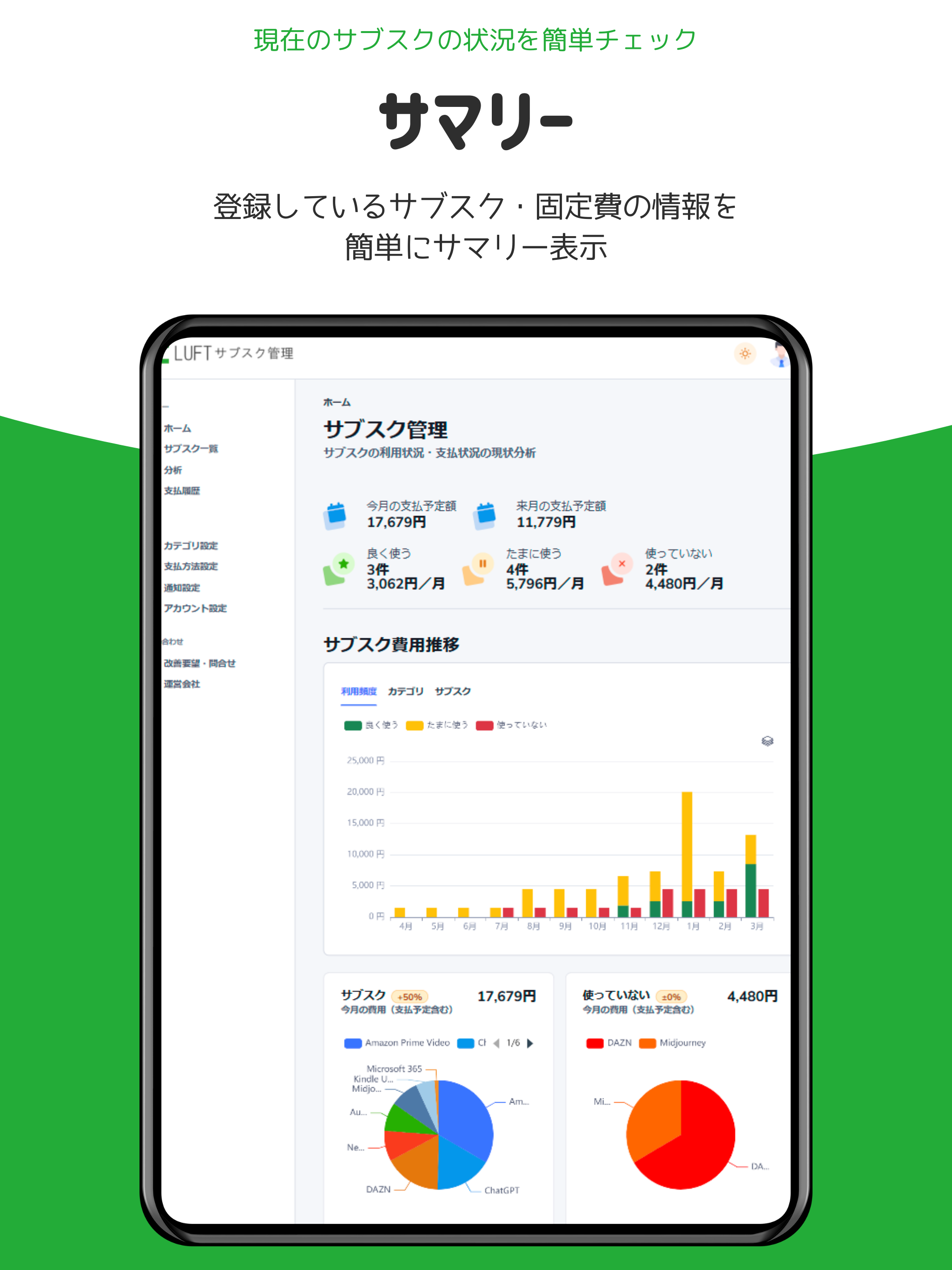 LUFTサブスク管理
