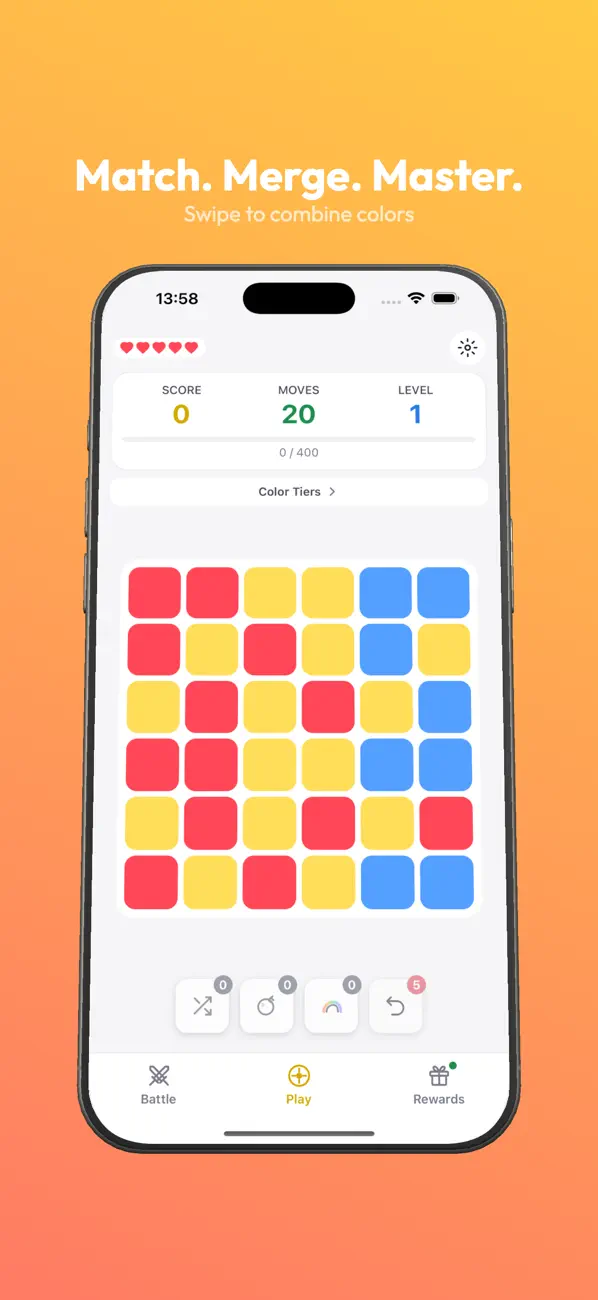 #1. Color Merge: Match 3 Puzzle (iOS) By: Daviti Kakhiani