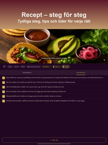 Bestique: Veckomeny & Recept iPad screenshot 2
