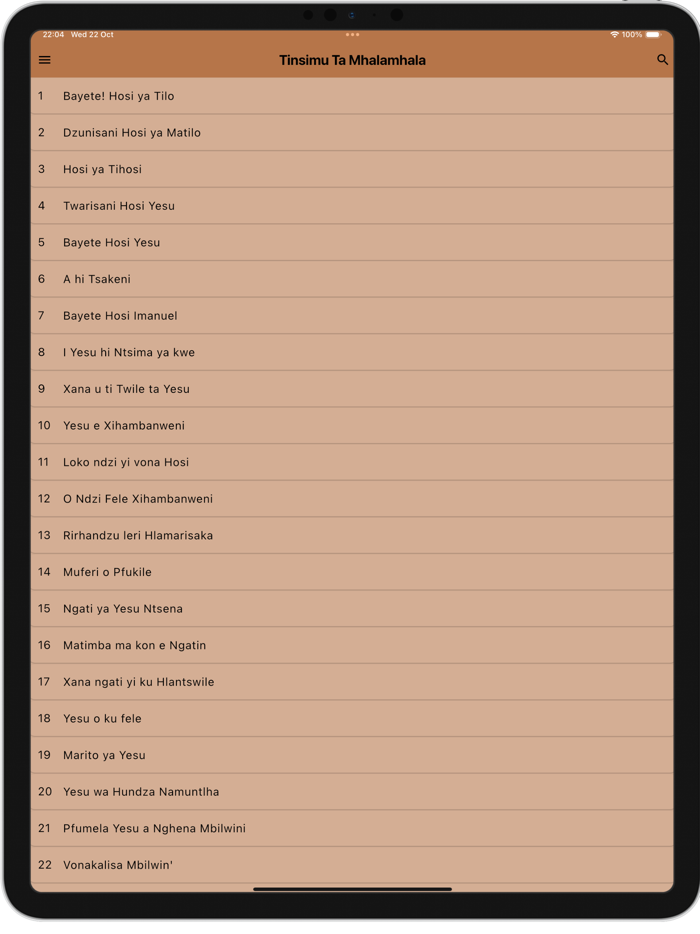 Tinsimu Ta Mhalamhala Hymns