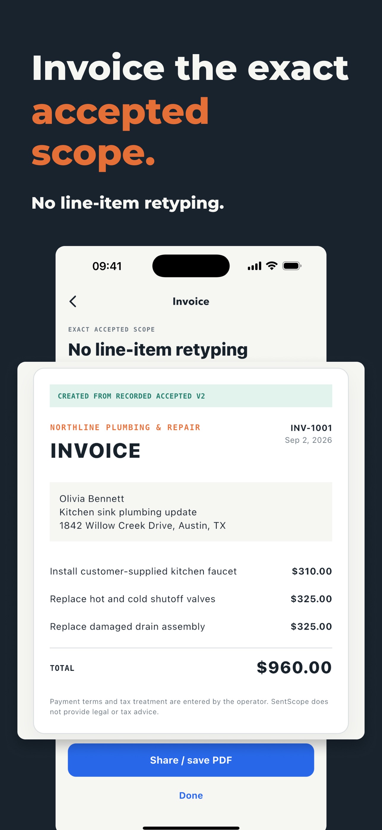Screenshot 3 of SentScope: Contractor Quotes